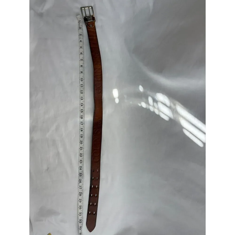 Vintage Colin's Brown Real Leather Belt European Quality Retro 80s 90s